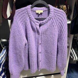 Sezane Purple Knit Cardigan